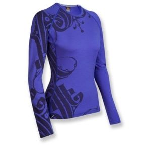 Icebreaker Bodyfit 200 Oasis Crewe Scroll Merino Wool Medium